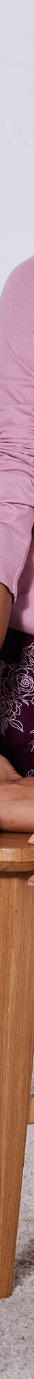 Pyjama en coton manches longues imprimé roses (prune / rose) Pyjama en coton manches longues imprimé roses (prune / rose)